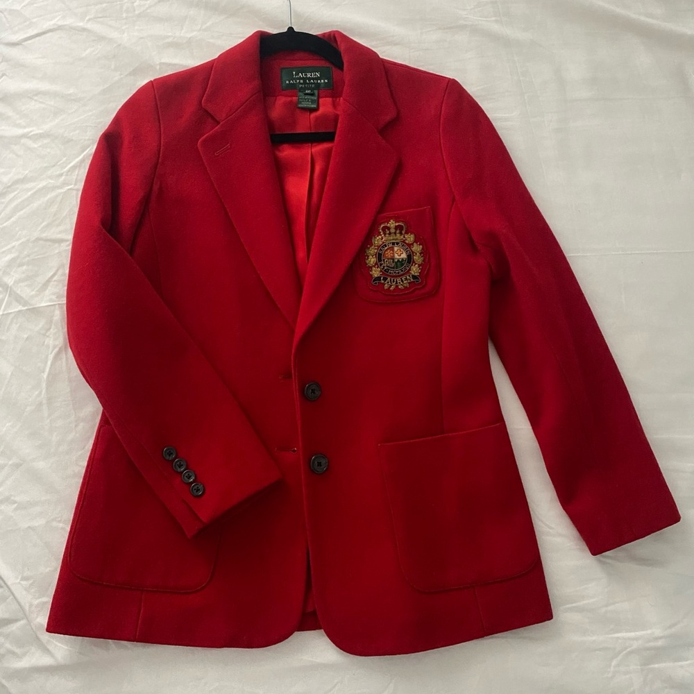 Lauren Ralph Lauren Red & Black Blazer Size 6P